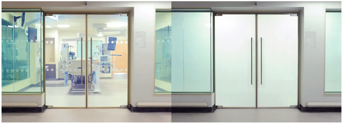 Smart film and glass at Hospital